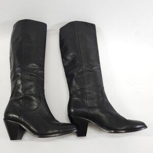 Frye Soft Leather Tall Shaft Slouch Boots - Lila - Black Leather Womens - 7.5 M